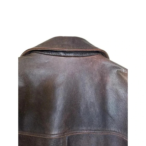FIRST GENUINE LEATHER MEN’S JACKET SIZE XL Brown - Picture 6 of 14